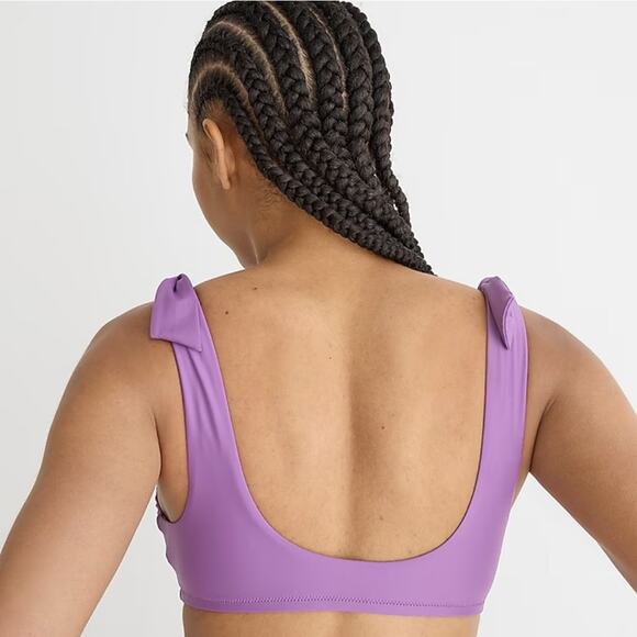 J. Crew Tie Shoulder Scoopneck Bikini Top Viola Size 2X NWT - Picture 2 of 8